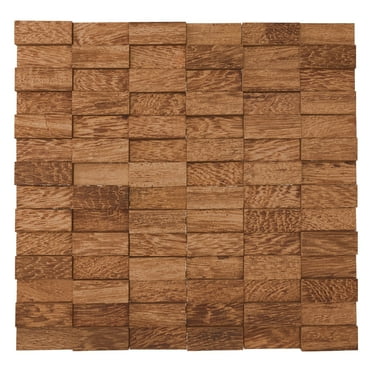 Ekena Millwork 11 7/8"W x 11 7/8"H x 1/2"P Timberly Wood Mosaic Wall Tile, Jatoba