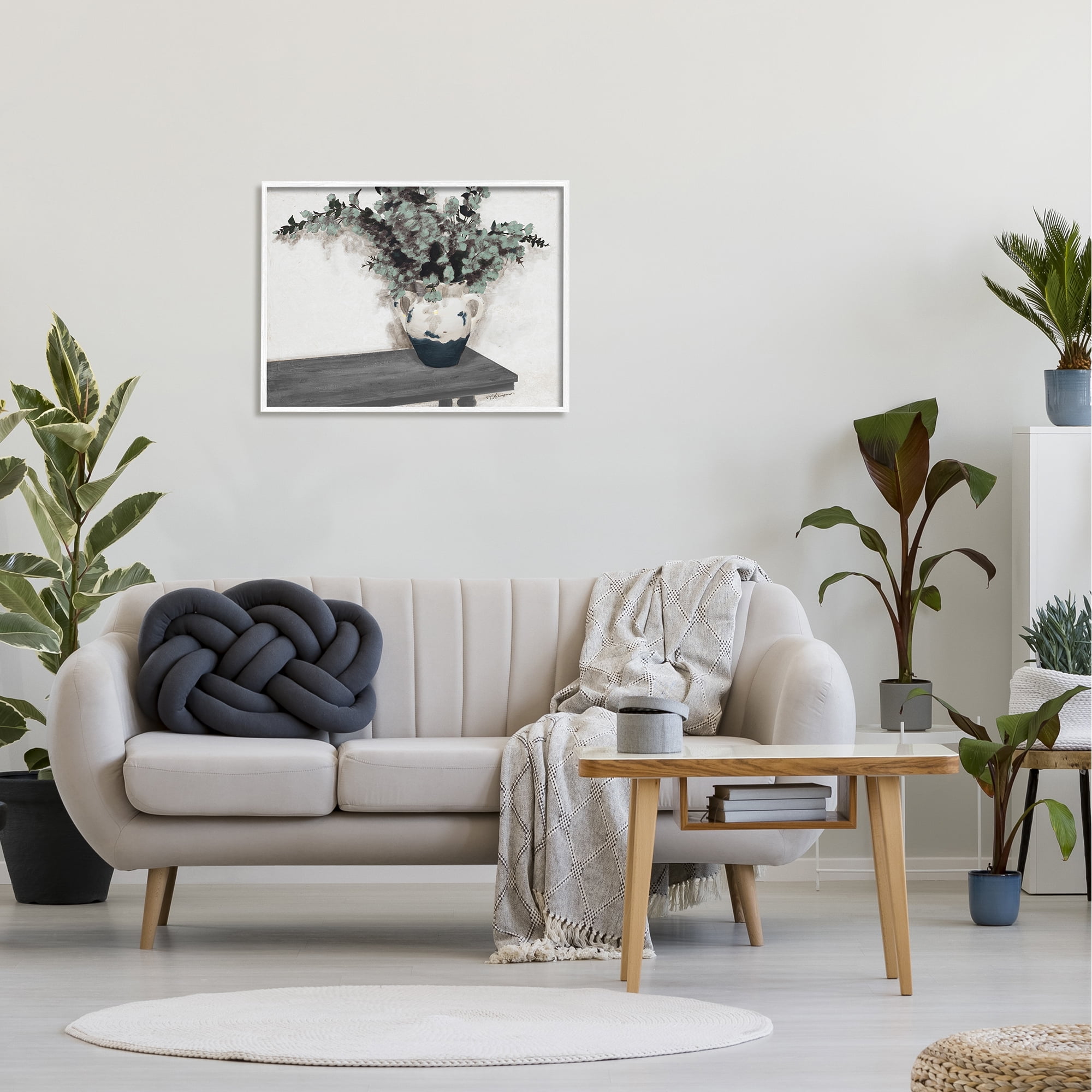 Stupell Industries Eucalyptus Plant Pot Realistic Rustic Botanical Country Painting,30 x 24, Design by Tiffany Hakimipour