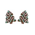 thumbnail image 1 of par de pendientes de botón de árbol de Navidad con dibujos de cristales de imitación, regalo decorativo geométrico simple festivo para mujeres y niñas, lindos pendientes de botón de árbol de Navidad,, 1 of 4