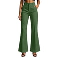 thumbnail image 3 of Resicozy High Waisted Straight Leg Suit Pants for Women Business Casual Office Dress Flare Trousers with Pockets Army Green S, 3 of 7