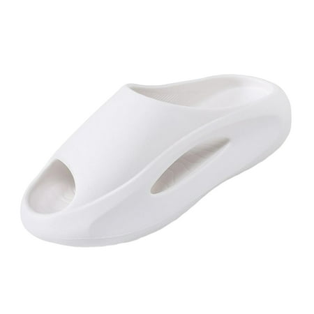 

Pair of Unisex Slippers Comfort Thick Platform Nonslip Open Toe Sandals Indoor Bathroom EVA Sandals for Sports Adults Shower Beach Bathing White 44 45
