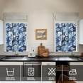 thumbnail image 2 of Vintage Marble Modern Geometric Flowers Abstract Tier Cafe Curtains for Bathroom Living RV Rod Pocket Window Drapes 36 Inch 2 Panels Set 28"x36" 2 Panels Window Treatment Tiers, 2 of 4