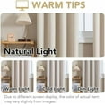 thumbnail image 4 of Linen Curtains 100% Blackout Curtains for Bedroom 108 inch Long Full Light Blocking Nature Linen Blended Window Curtains for Living Room Nickel Grommet (2 Panels, Heathered Linen), 4 of 7