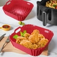 thumbnail image 3 of Doublures en Silicone pour Friteuse à Air Chaud Réutilisables, Doublures Carrées pour Friteuse à Air pour 4-6 QT, Doublure de Moule de Cuisson de Qualité Alimentaire, Accessoires pour Friteuse à Air, 3 of 7