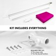 thumbnail image 2 of G128 Combo Pack: 5 Ft Tangle Free Aluminum Spinning Flagpole (Silver) & Solid Magenta Color Flag 2x3 Ft, LiteWeave Pro Series Printed 150D Polyester | Pole with Flag Included, 2 of 9