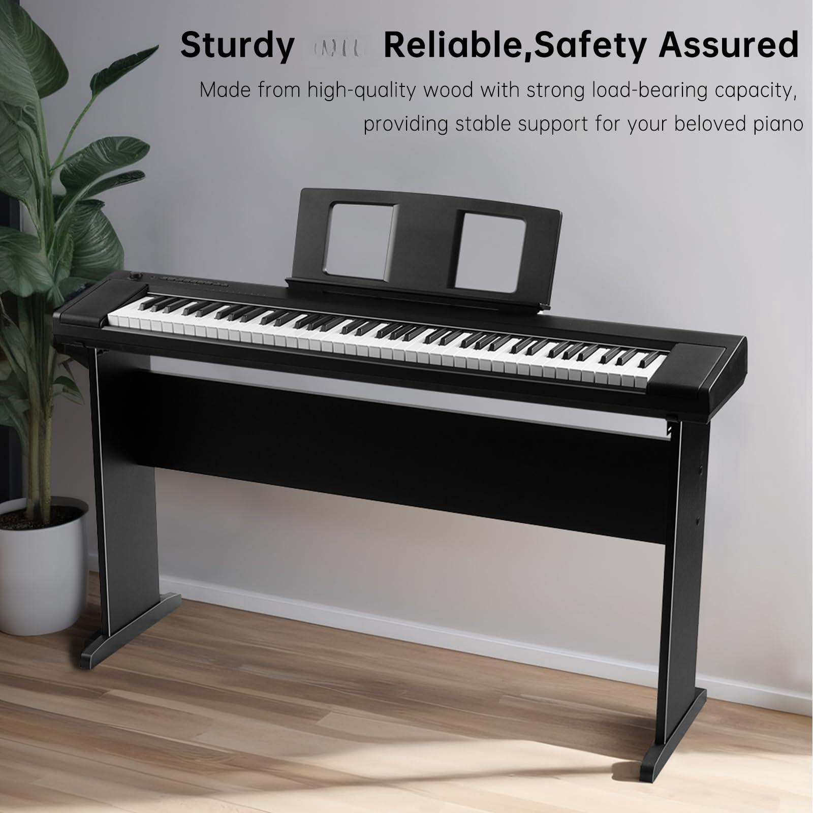 Universal Wooden Stand For Digital Pianos  Reinforced Edition Adjustable Width Piano Rack-sturdy Non-slip Scratch-resistant Design Compatible With Multiple Keyboards