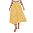 thumbnail image 2 of Maoxin Skirts for Women Fashion Women Casual Summer Drawstring Pocket Print Elastic Waist Skirt ,Yellow,L, 2 of 8