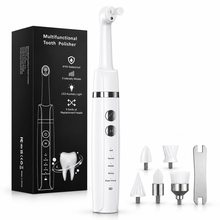 Nexpure Tooth Polisher, Teeth Whitening Kit with 5 Brush Heads photo 1