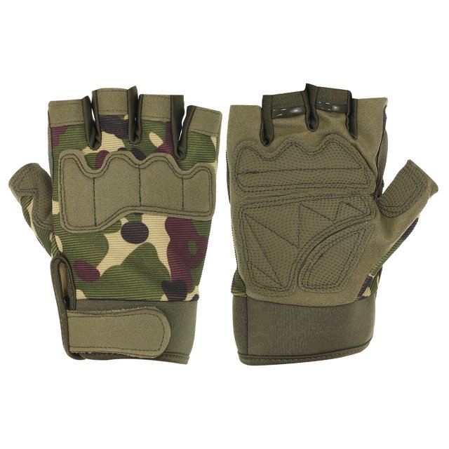 Guantes sin dedos para hombres Uxcell, guantes de medio dedo, guantes transpirables para entrenamiento, camuflaje, 1 par, XL