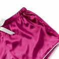 thumbnail image 7 of Tosmy Womens Lounge Sets Ladies Casual Solid Color Silk Satin Pajama Set Short Sleeve Button Up Top Shorts Sleepwear, 7 of 7