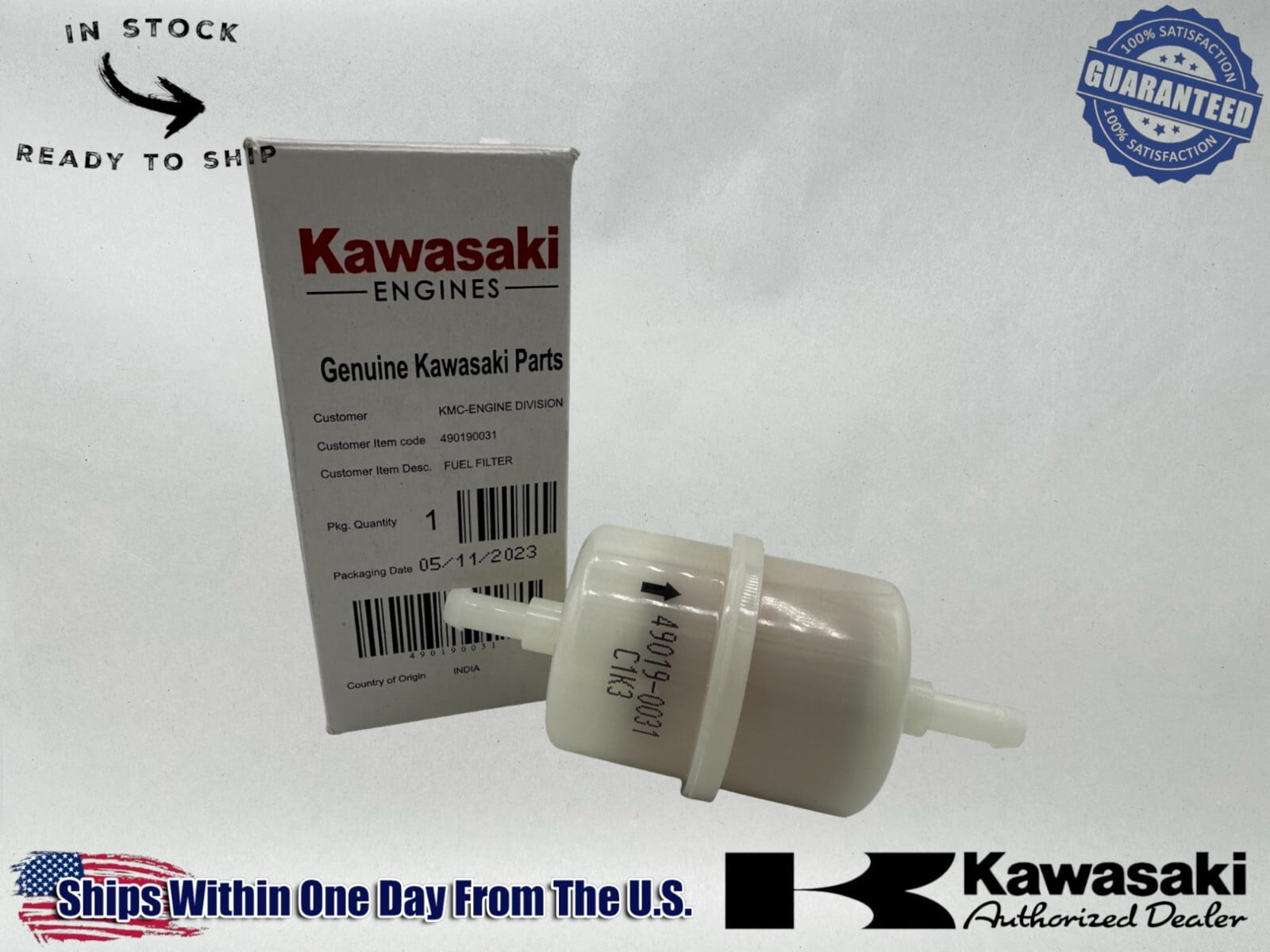 Kawasaki Genuine 49019-0031 Fuel Filter Fits 730V 850V EFI Engines