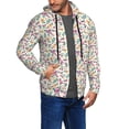 thumbnail image 2 of Kdxio Cute Flower Print Men Hoodies Casual Hoodies for Men with Zip Pockets Full Zip Long Sleeve Sweatshirt Sports Hooded Jacket-Medium, 2 of 5