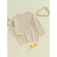 thumbnail image 5 of Baby Sweetie Mommy and Me Matching Pullover Sweatshirt Ribbed Long Sleeve Round Neck Chunky Knit Tops Fall Winter Clothes, 5 of 10