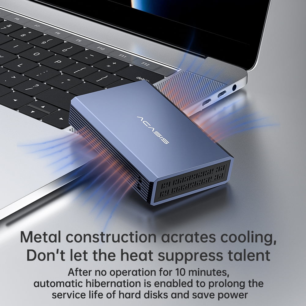 ACASIS External RAID Dual-Bay Disk Array Enclosure USB-C to SATA Supports 12TB