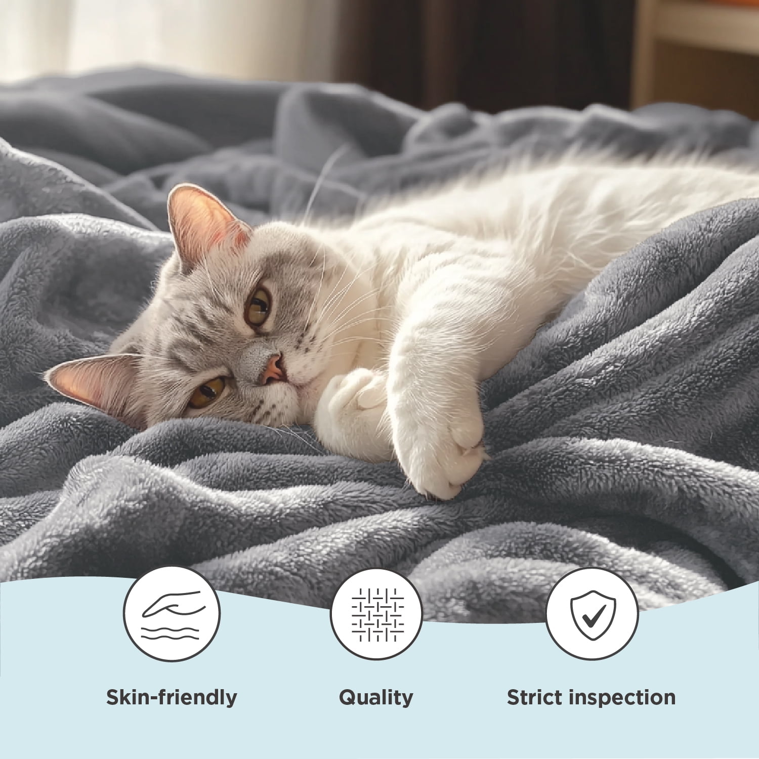 Bedsure Cozy Comfort Fleece Throw Blanket Grey 108x90 inches