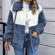thumbnail image 2 of Abrigos de Invierno Para Mujer Abrigo de Piel Sintética Botón Sólido Bolsillo Cuello Vuelto Slim Fit Chaqueta Cálida Mediana Larga Odeerbi ODB172709, 2 of 7