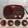 thumbnail image 4 of Radio Bluetooth Retro, Radio Portátil AM FM con Transistores, Radio A Pilas, Reproductor de Música USB, Madera., 4 of 5