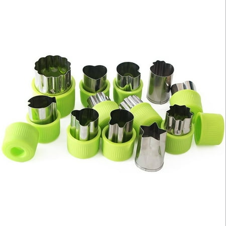 

YUPVM 12-Piece Biscuit Mold Stainless Steel Vegetable and Fruit Cutting Shape Set Flower Pattern Children s Baking Tools