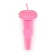 thumbnail image 2 of Paquete con 36 piezas de Vaso de plástico doble pared con popote rosa 9.7 x 22.7, 2 of 5