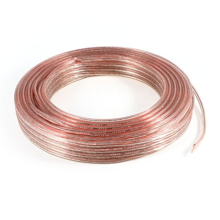 Unique Bargains Replacement 30M Speaker Wire Cord Car Home Audio Copper Tone Clear