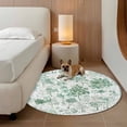 thumbnail image 2 of Round Rugs 6Ft, Green Botanical Round Area Rug Washable Indoor Throw Carpet, Watercolor Spring Floral Summer Soft Non Slip Circle Rug for Office Cabinet Home Decor Aesthetic, 2 of 8