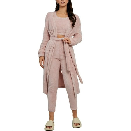 

Scoop Neck Plain Robe Sets Dusty Pink Sleeveless Casual Women s Lounge Sets