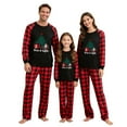 thumbnail image 5 of QIUOMBBP Family Matching Christmas Pajamas Sets Cute Xmas Graphic Long Sleeve Shirts and Plaid Sleep Bottoms Holiday 2 Piece Outfits Black, 5 of 6