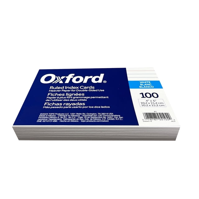 Tarjeta Índice Oxford, 4" x 6", Rayada, Paquete c/100