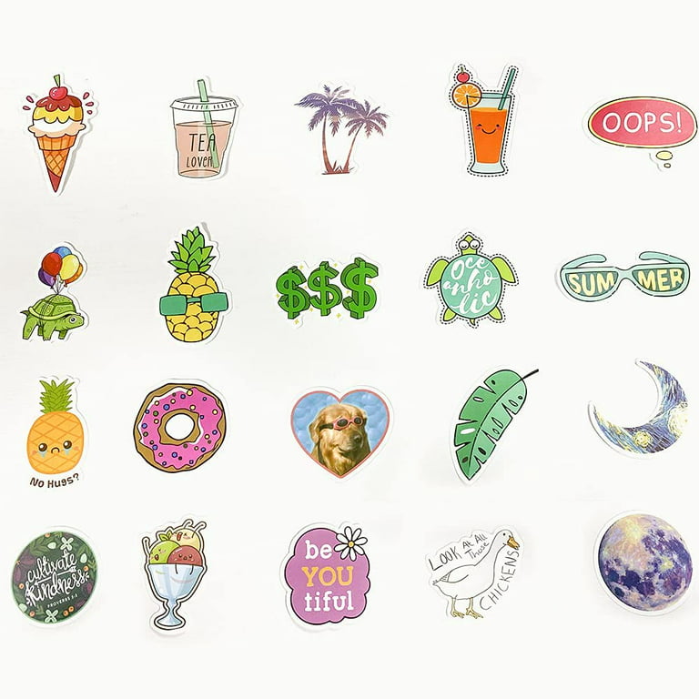 100 Pcs Aesthetic Kawaii Stickers,Cute Stickers for Kids, Adult