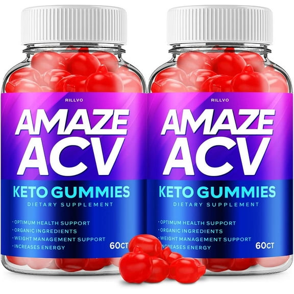 2 Pack Amaze Keto ACV Gummies Amaze Advanced Formula Apple Cider Vinegar Keto Gummies Dietary Support Supplement 120 Gummies