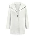thumbnail image 3 of Baberdicy Women's Double-Faced Wool Hooded Coat, Long Sleeve Tweed Overcoat , Double-Face Wool Hooded Coat, Toggle Jacket, Winter Warmth White L, 3 of 5