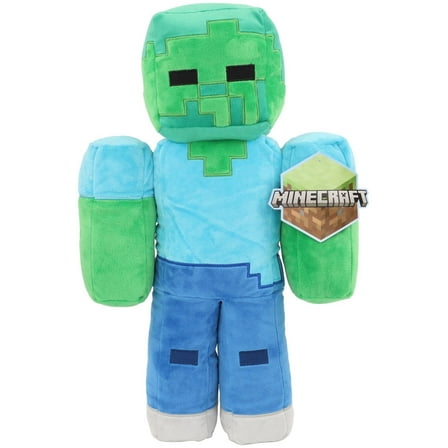 Minecraft Plush Mob Zombie Pillow Buddy, 20" Stuffed Toy
