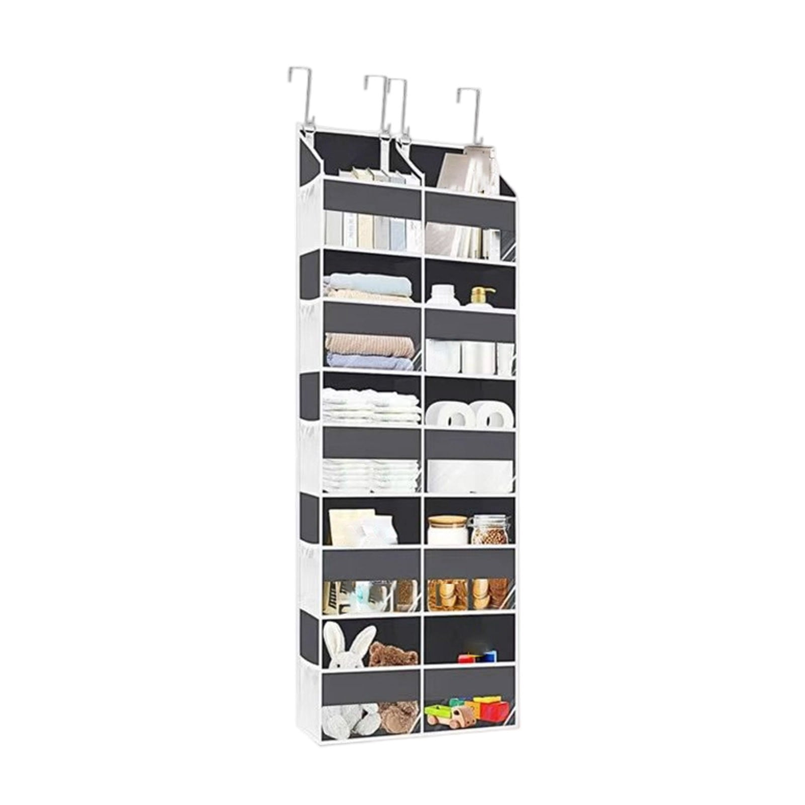 Hoodie Sweatshirt Storage Hack, Door Hanging Shoe Rack Organizer, 26-Pocket Clear Holder, Pockets Wall Shoes Bag, Portable Closet Wardrobe, 57" L X 20" W X 6.7" H, Cabinet Behind The Doors