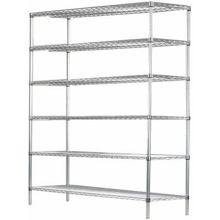 

21 Deep x 60 Wide x 86 High 6 Tier Chrome Starter Shelving Unit