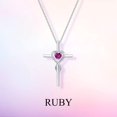 thumbnail image 7 of FANCIME Cross Necklace for Women Sterling Silver Birthstone Necklace Created Ruby Infinity Heart Cross Crucifix Pendant July Birthstone Jewelry Valentines Day Gifts Birthday Gifts for Women, 7 of 7