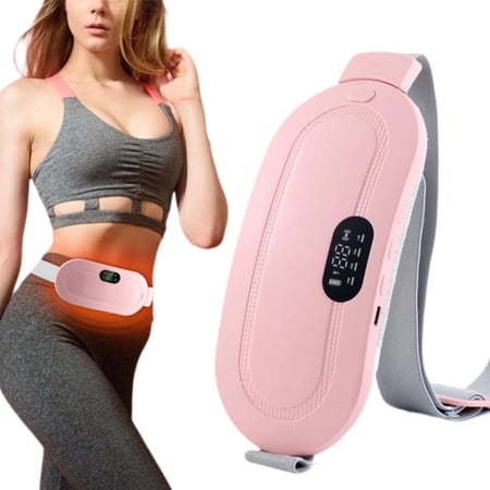 Electric Heating Pad, Portable Cordless Menstrual Heating Pad with 3 Heat Levels and 4 Massage Modes, Fast Large Heating Belly Wrap Belt Pink Relief Gifts for Women Girls Her