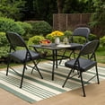 thumbnail image 4 of Mainstays Deluxe Vinyl Padded Seat and Back Folding Chair, Black, 4 of 11