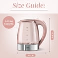 thumbnail image 3 of COOK WITH COLOR Electric Kettle, 1200W 1.8L Glass Water Boiler, Pink, 3 of 7