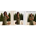 thumbnail image 3 of Womens Summer Cotton Linen 2 Piece Outfits Sleeveless Ruffle Top Wide Leg Pants Beach Vacation Lounge Sets, 3 of 7