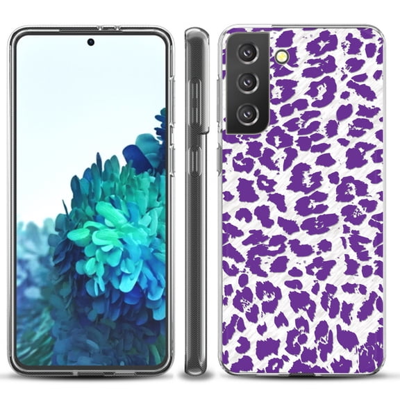 Slim-Fit TPU Protective Phone Case compatible with Samsung Galaxy S21  5G / S21 PLUS 5G, by OneToughShield ® - Cheetah Purple