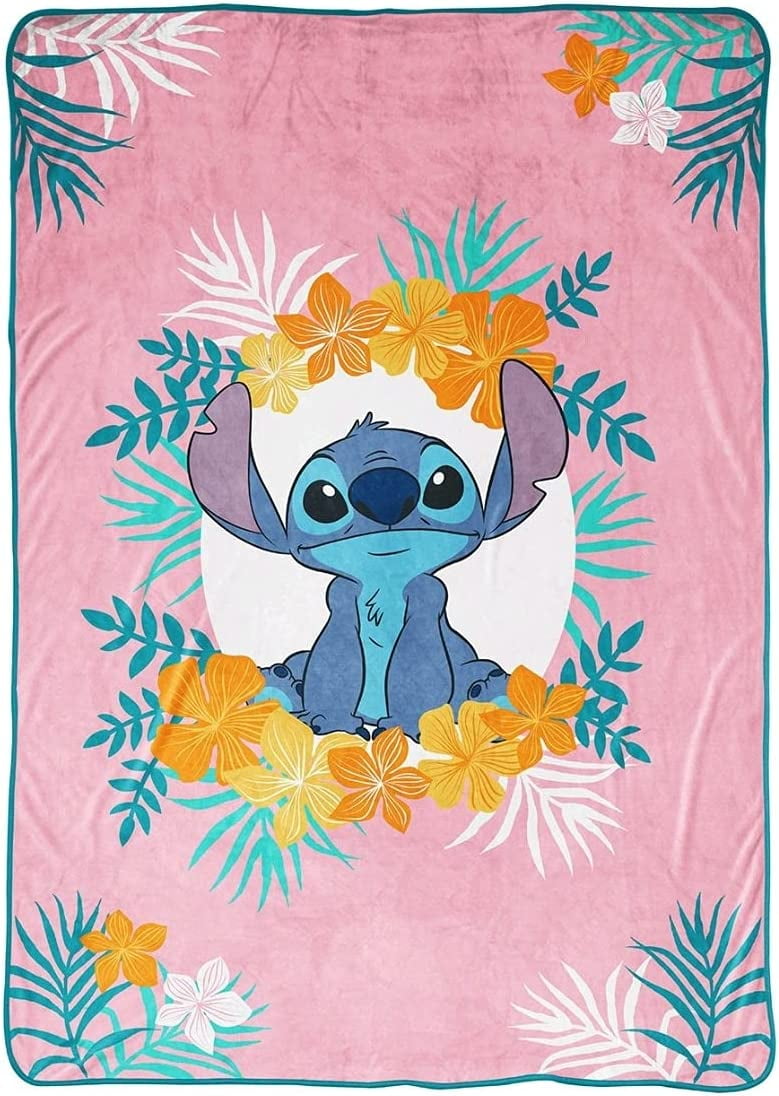 Lilo & Stitch Tropical Floral Fleece Blanket