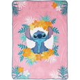 thumbnail image 1 of Lilo & Stitch Tropical Floral Fleece Blanket, 1 of 3