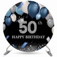 thumbnail image 1 of Bule Balloons Theme Happy 50Th Birthday Circle Backdrop, 1 of 5