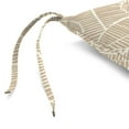 thumbnail image 6 of Jordan Manufacturing 18" x 19" Loric Biscotti Beige Leaves Rectangular Knife Edge Outdoor Chair Pad Seat Cushion with Ties (2 Pack), 6 of 9