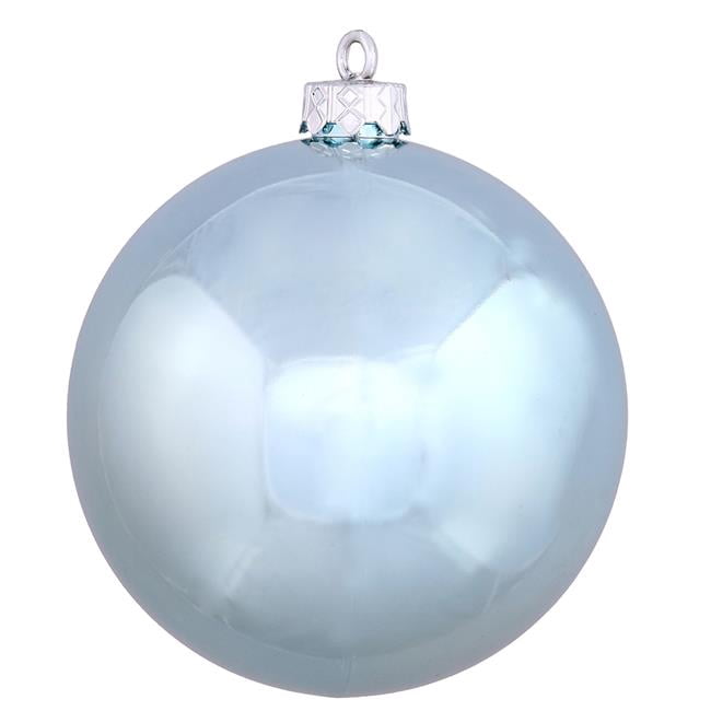 Vickerman N596832S Baby Blue Shiny Ball Ornament, 3 in. - 32 per Box