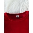 thumbnail image 4 of Qiylii Girls Christmas Skirt Clothes Set, Long Sleeve Crew Neck Velvet Romper with PU Leather A-line Skirt,6M-4Years, 4 of 9