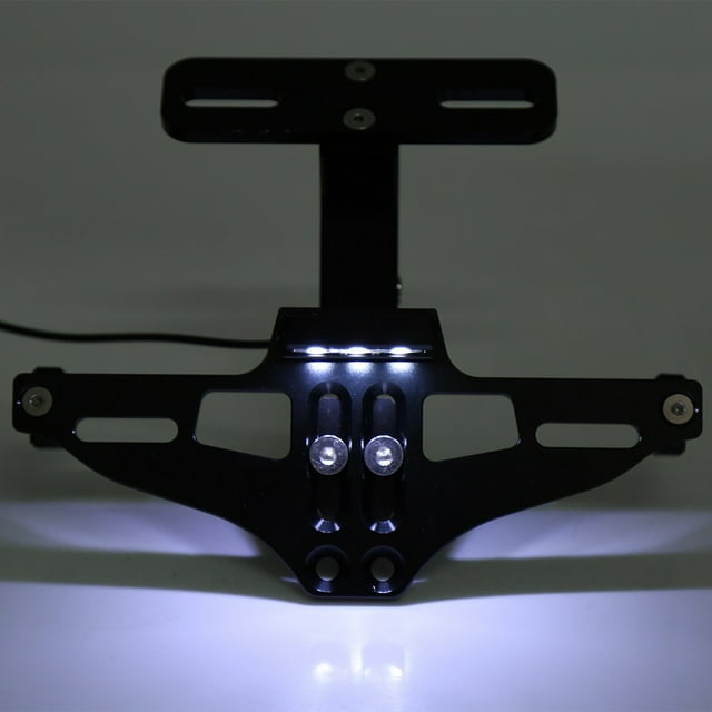 Soporte De Marco De Placa De Matrícula De Aluminio Ajustable Para Motocicleta Con Luz Soporte Universal Elegante Para Placa De Matrícula De Motocicleta Para La Mayoría De