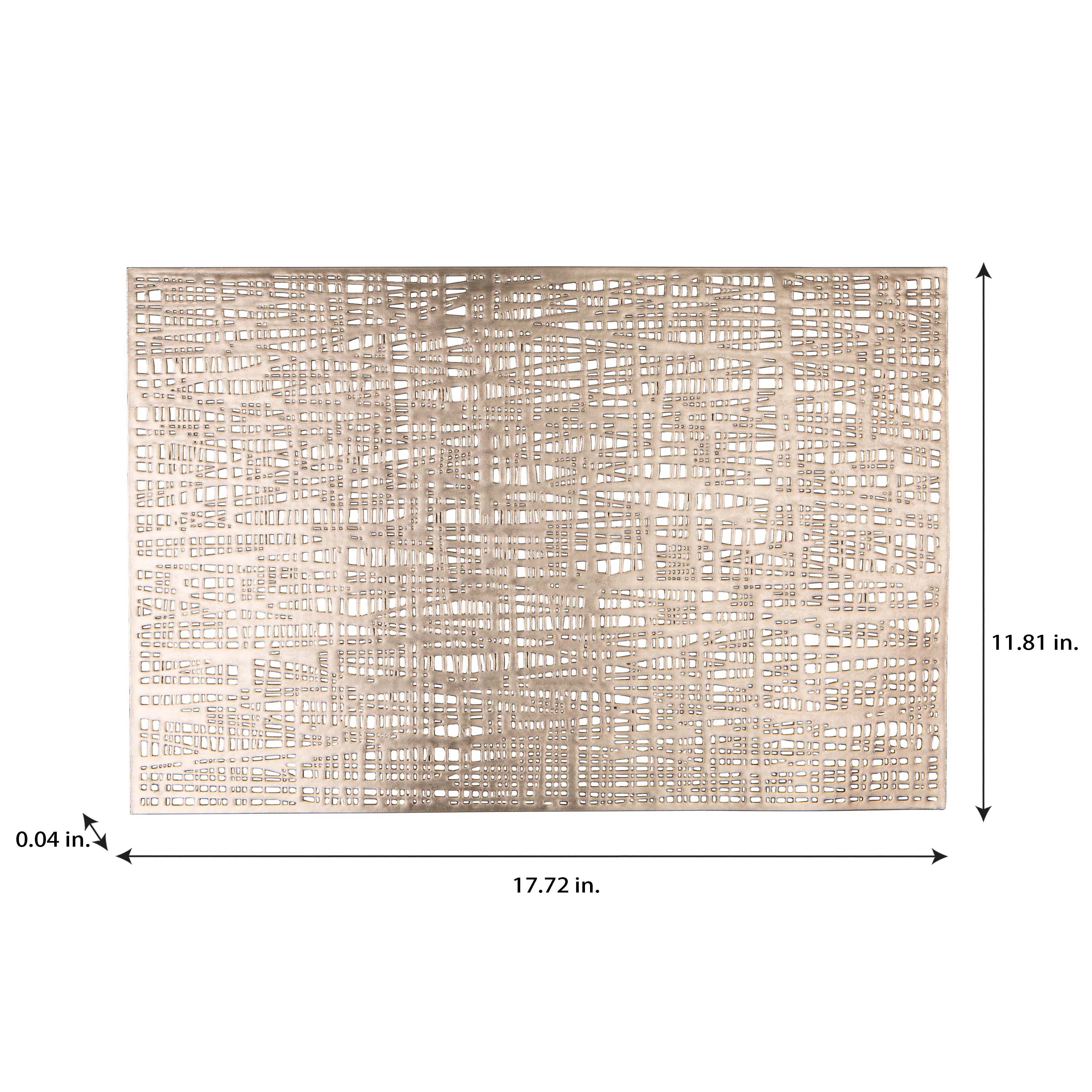 Home Details Set of Four Barcelona Metallic Table Place Mat, Gold