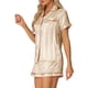 thumbnail image 4 of Conjuntos de pijama de satén para mujer INSPIRE CHIC, ropa de noche, camisetas con pantalones cortos, conjuntos de lounge M Champagne, 4 of 6