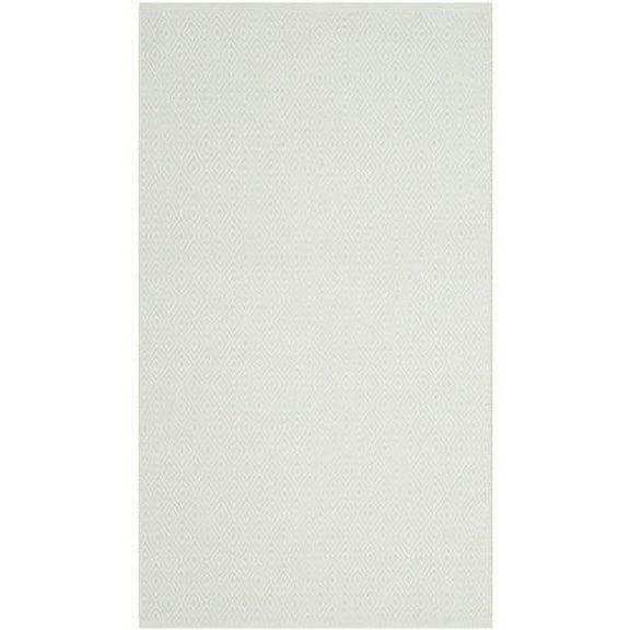 SAFAVIEH Montauk Terrence Geometric Diamond Cotton Area Rug, Ivory/Foam Green, 4' x 6'